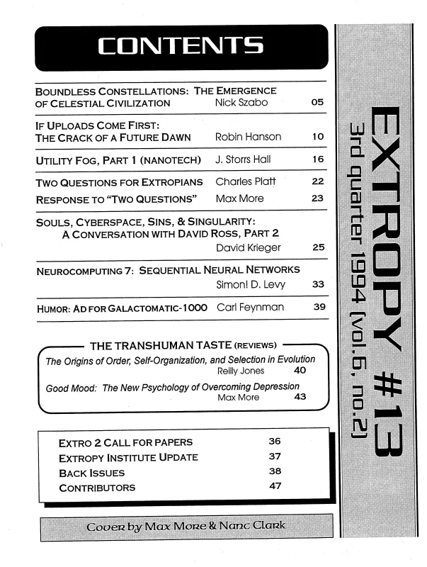 Cover of Extropy #13