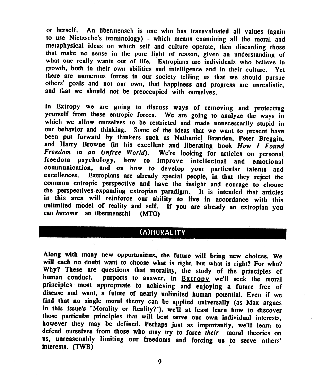 Extropy #1, page 10 (original scan)