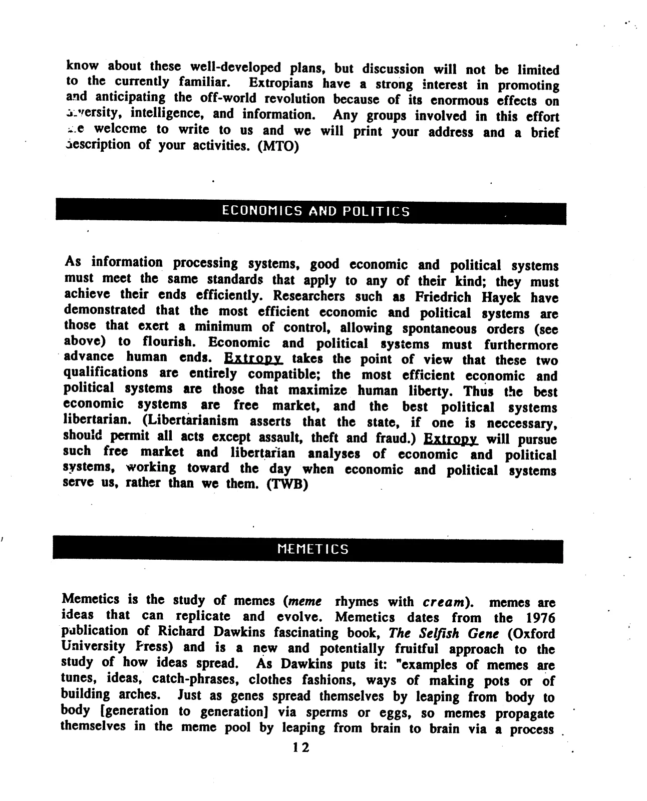 Extropy #1, page 13 (original scan)