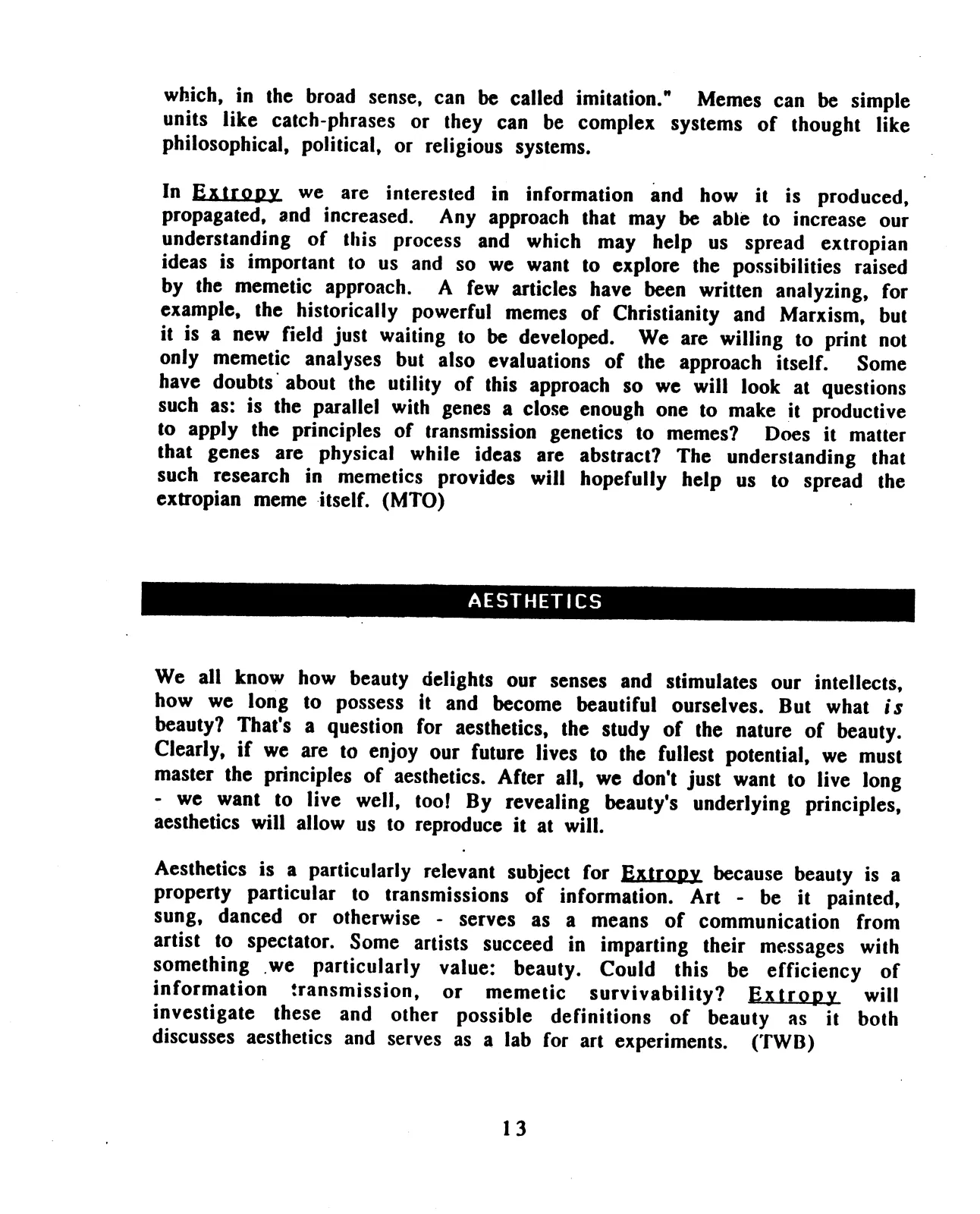 Extropy #1, page 14 (original scan)