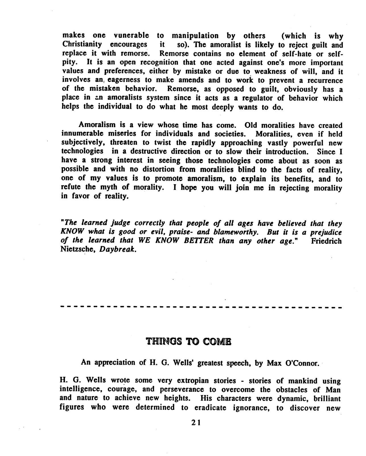 Extropy #1, page 22 (original scan)