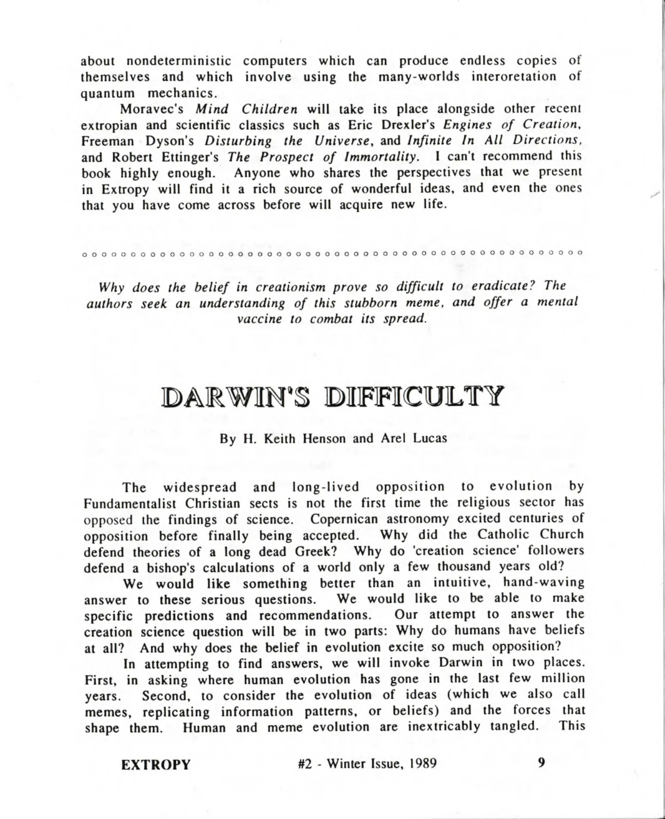 Extropy #2, page 9 (original scan)