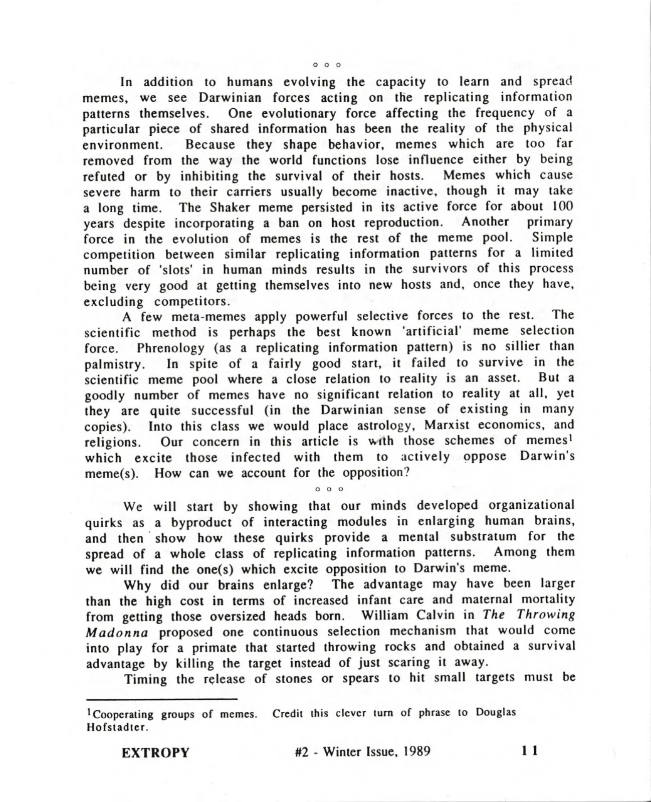 Extropy #2, page 11 (original scan)
