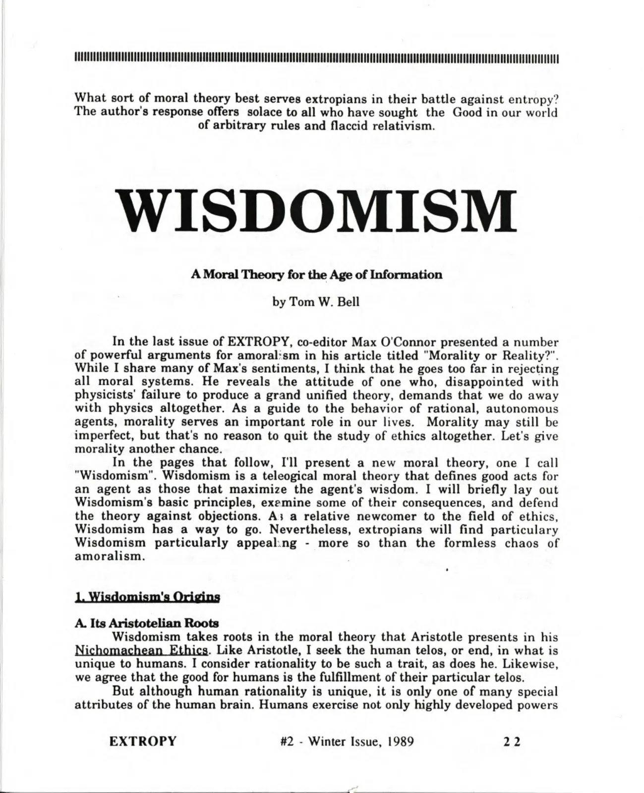 Extropy #2, page 22 (original scan)