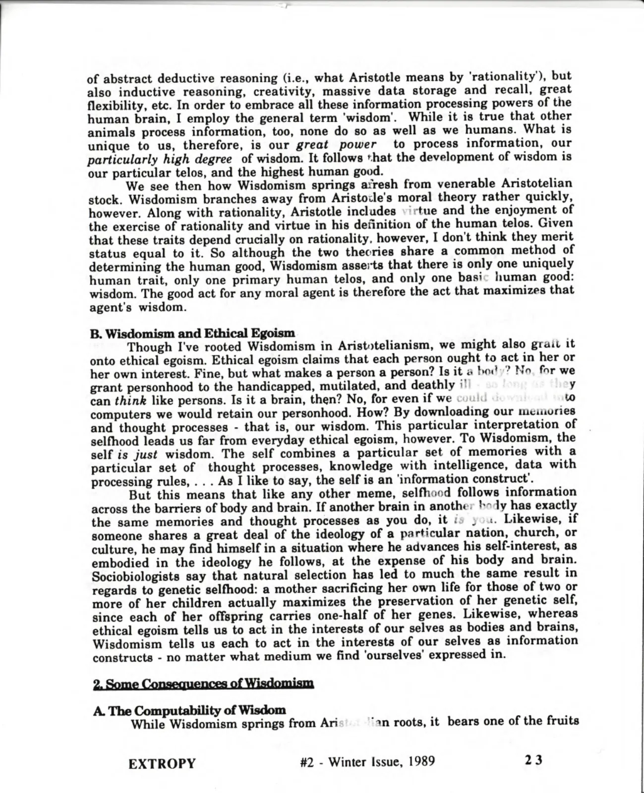 Extropy #2, page 23 (original scan)