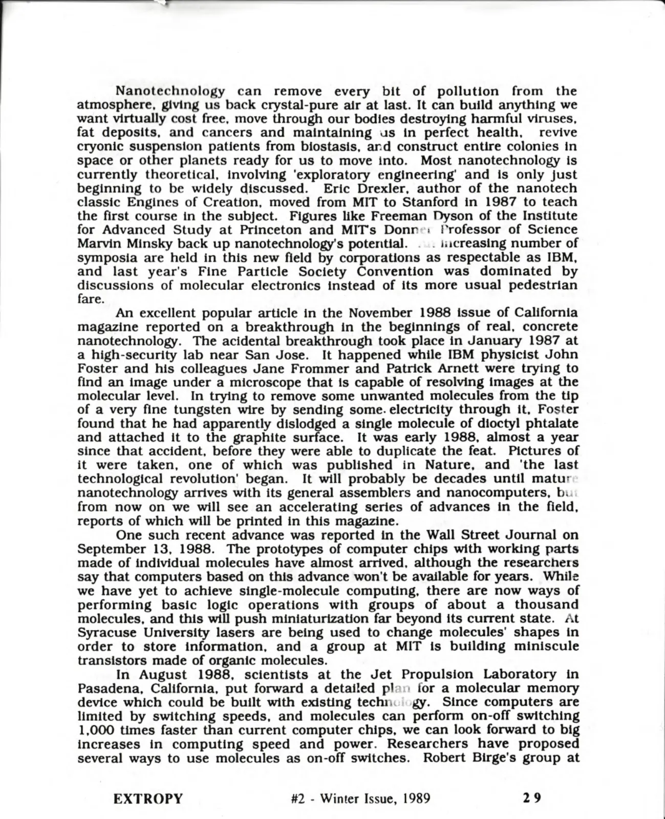 Extropy #2, page 29 (original scan)