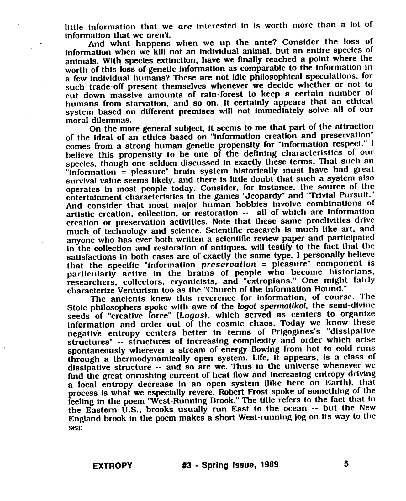Extropy #3, page 5 (original scan)