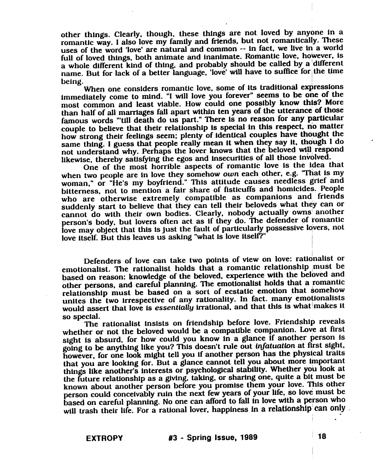 Extropy #3, page 18 (original scan)