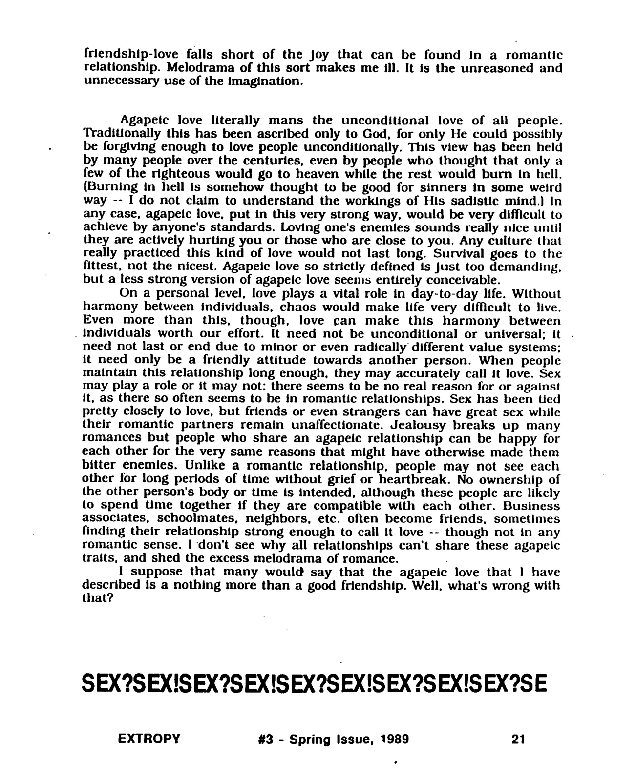 Extropy #3, page 21 (original scan)
