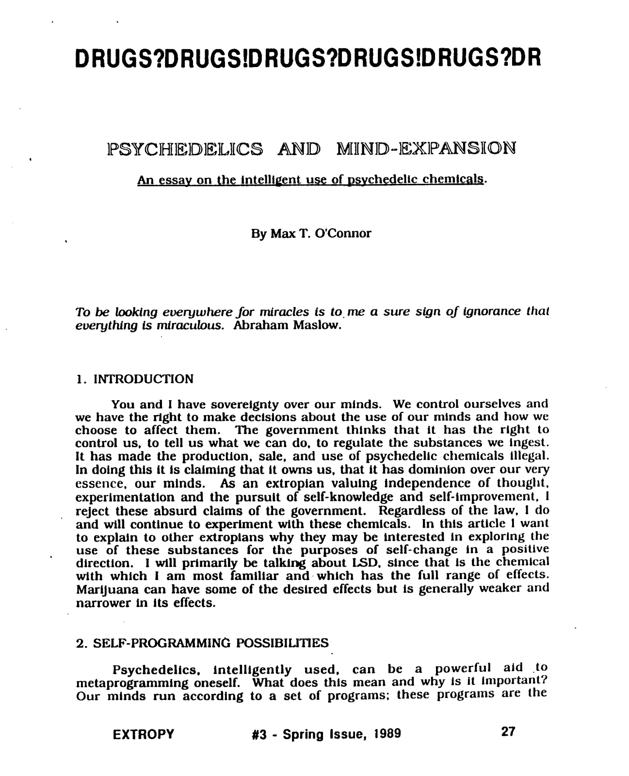 Extropy #3, page 27 (original scan)