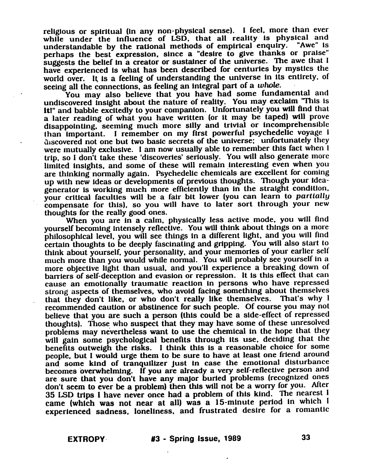Extropy #3, page 33 (original scan)