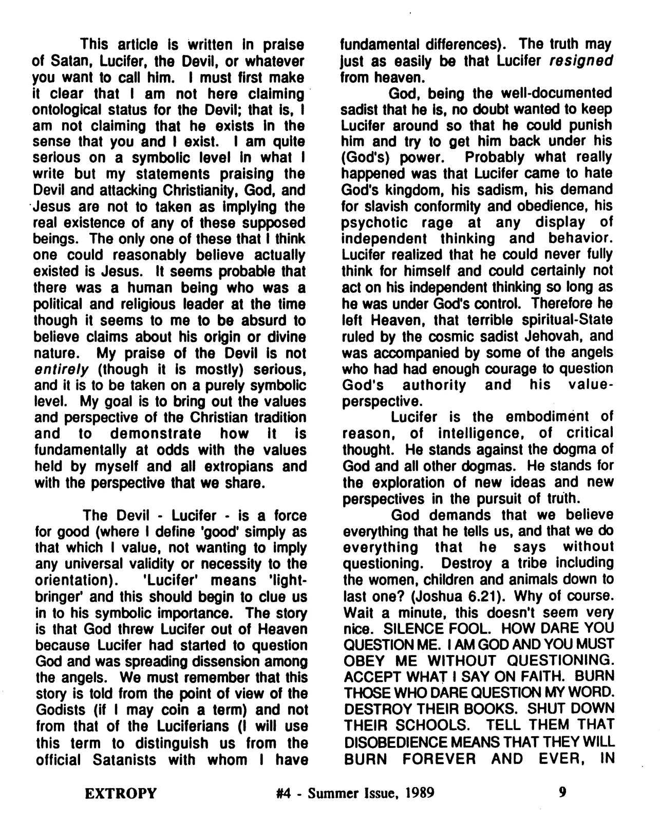 Extropy #4, page 9 (original scan)