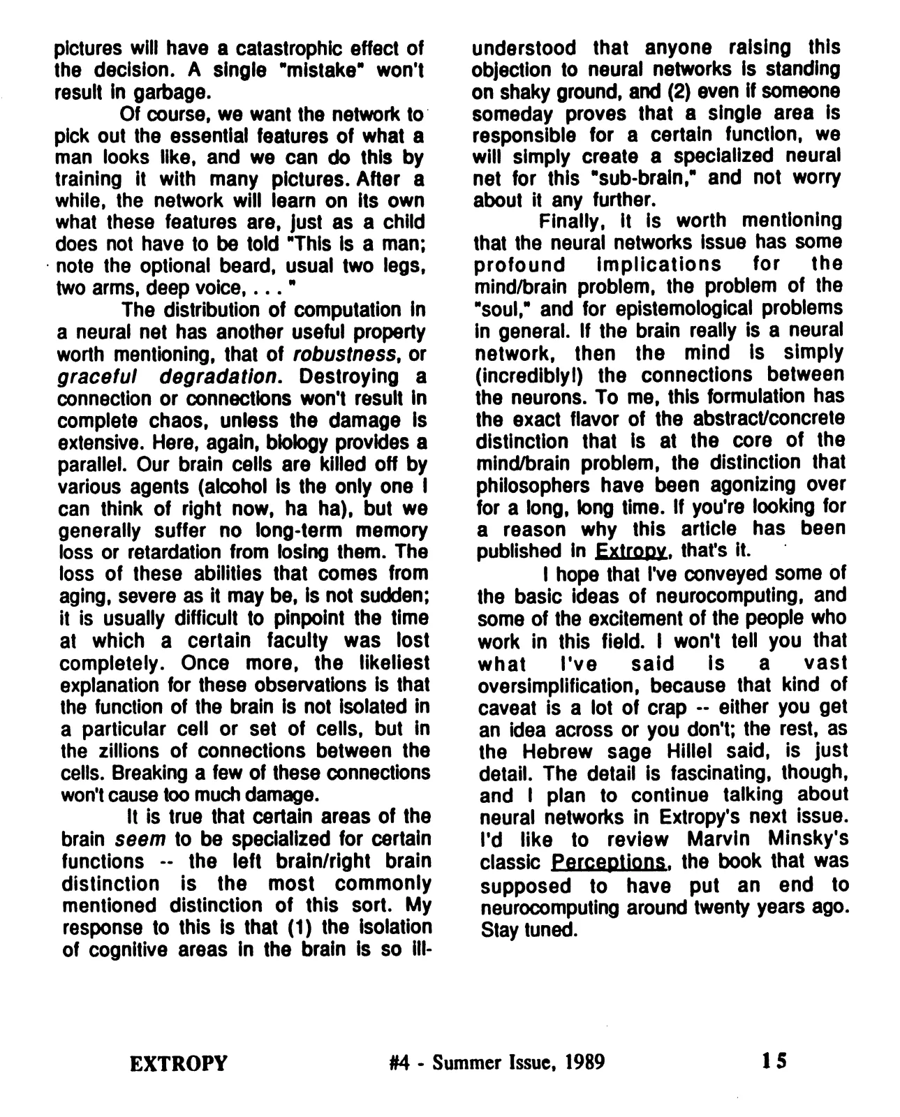 Extropy #4, page 15 (original scan)