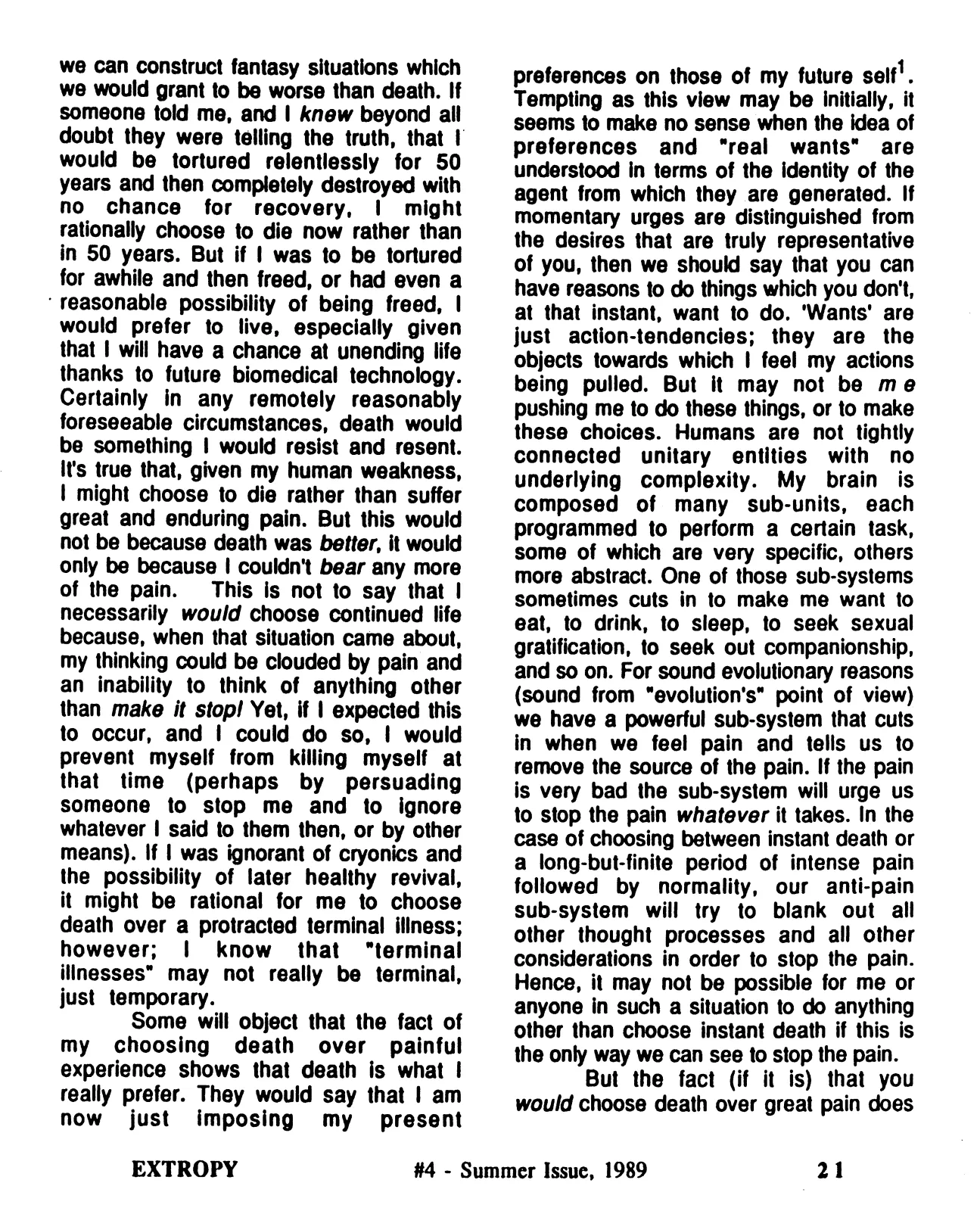 Extropy #4, page 21 (original scan)
