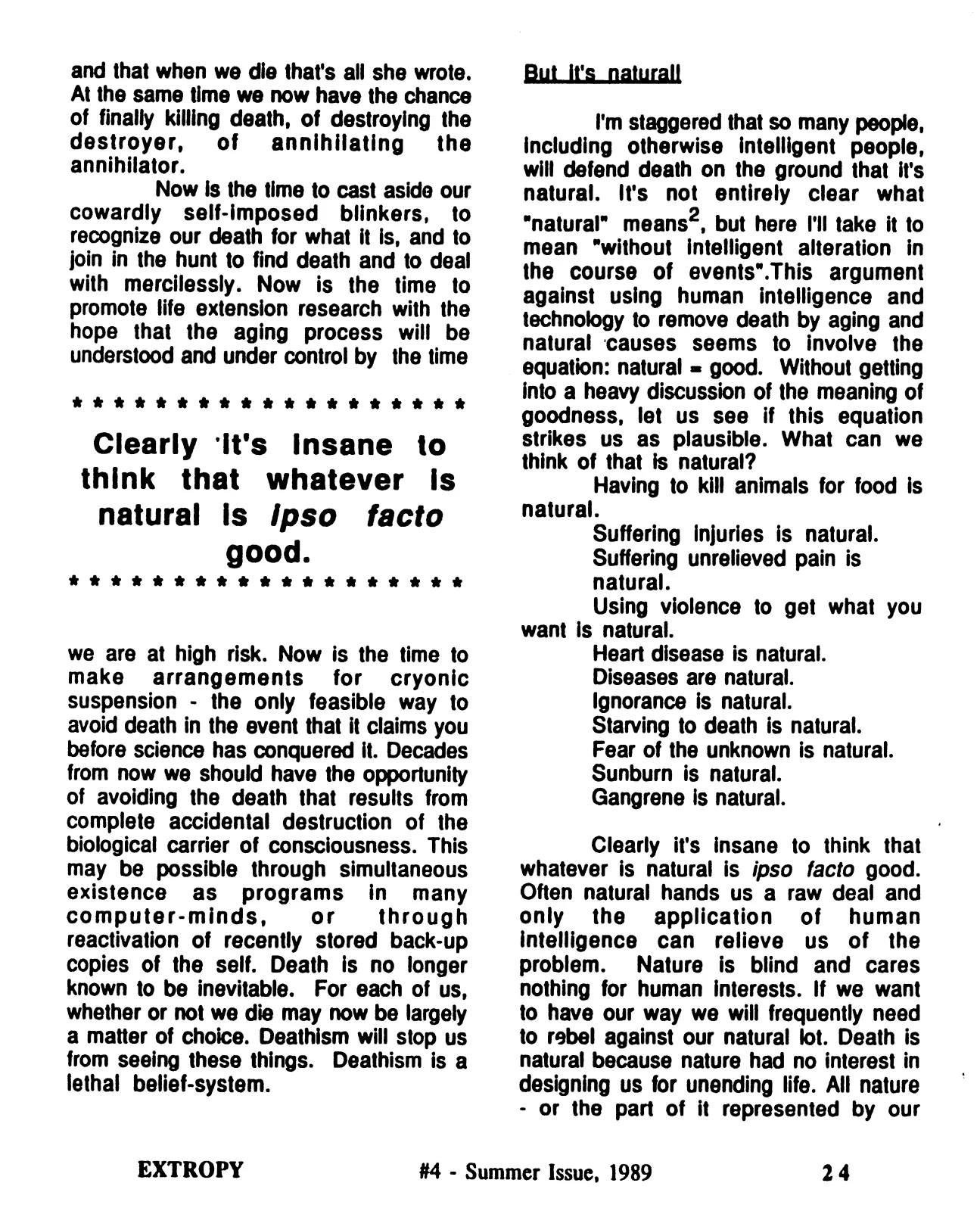 Extropy #4, page 24 (original scan)