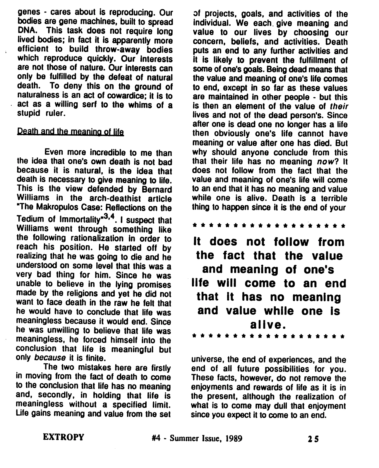 Extropy #4, page 25 (original scan)