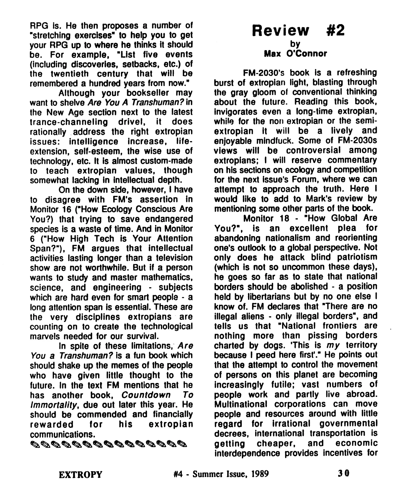 Extropy #4, page 30 (original scan)