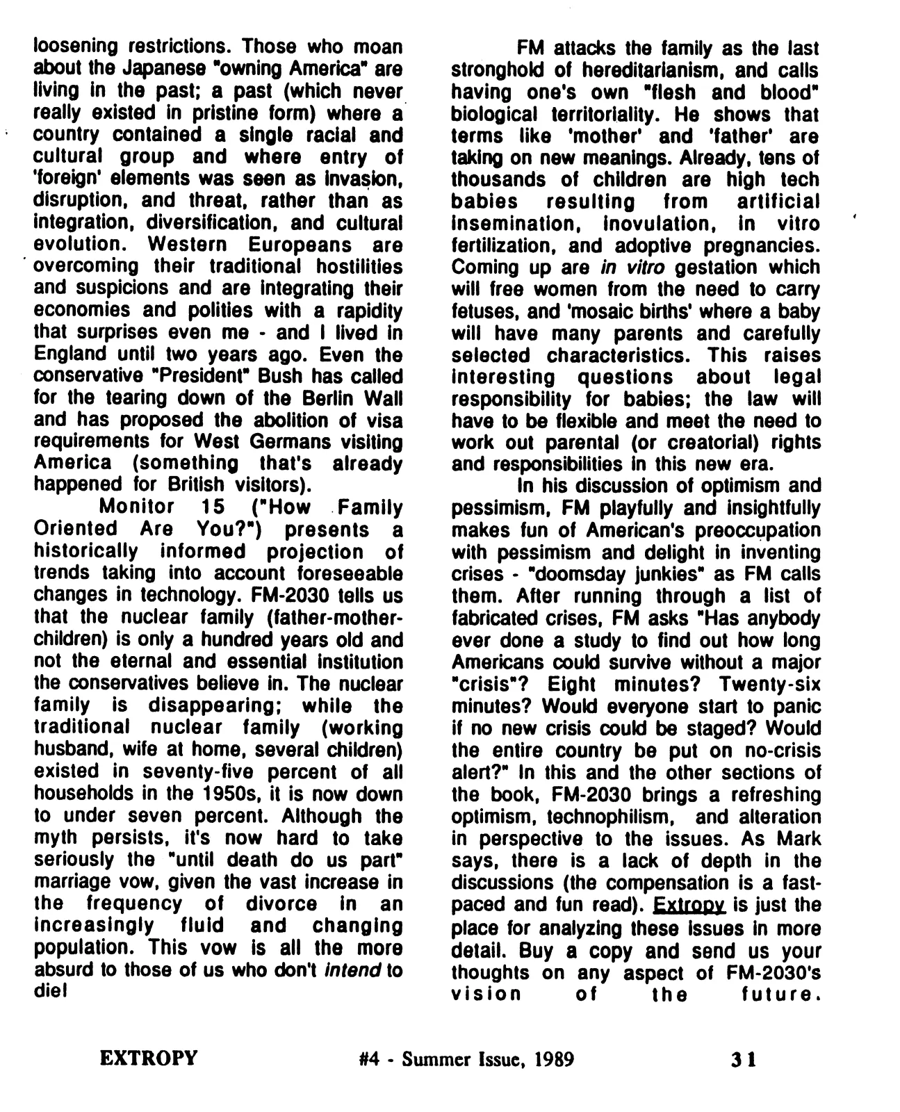 Extropy #4, page 31 (original scan)