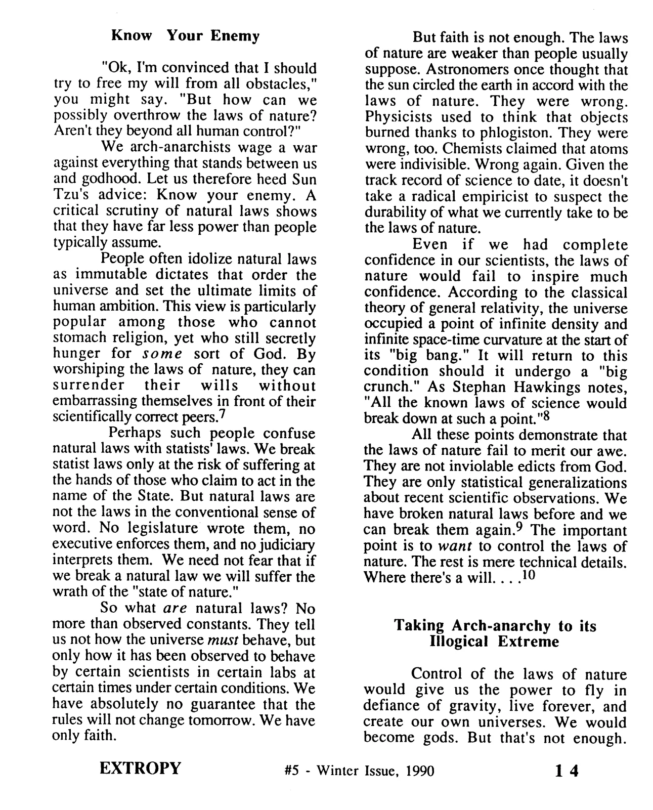 Extropy #5, page 14 (original scan)
