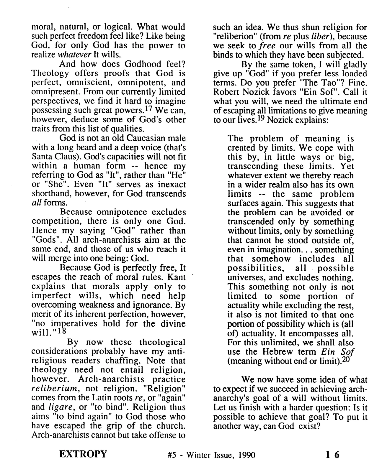 Extropy #5, page 16 (original scan)