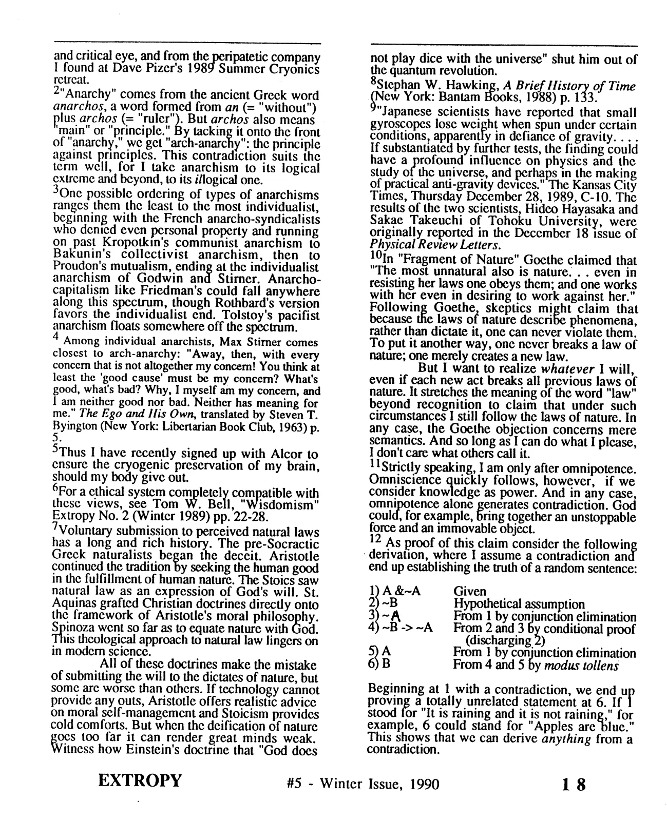 Extropy #5, page 18 (original scan)