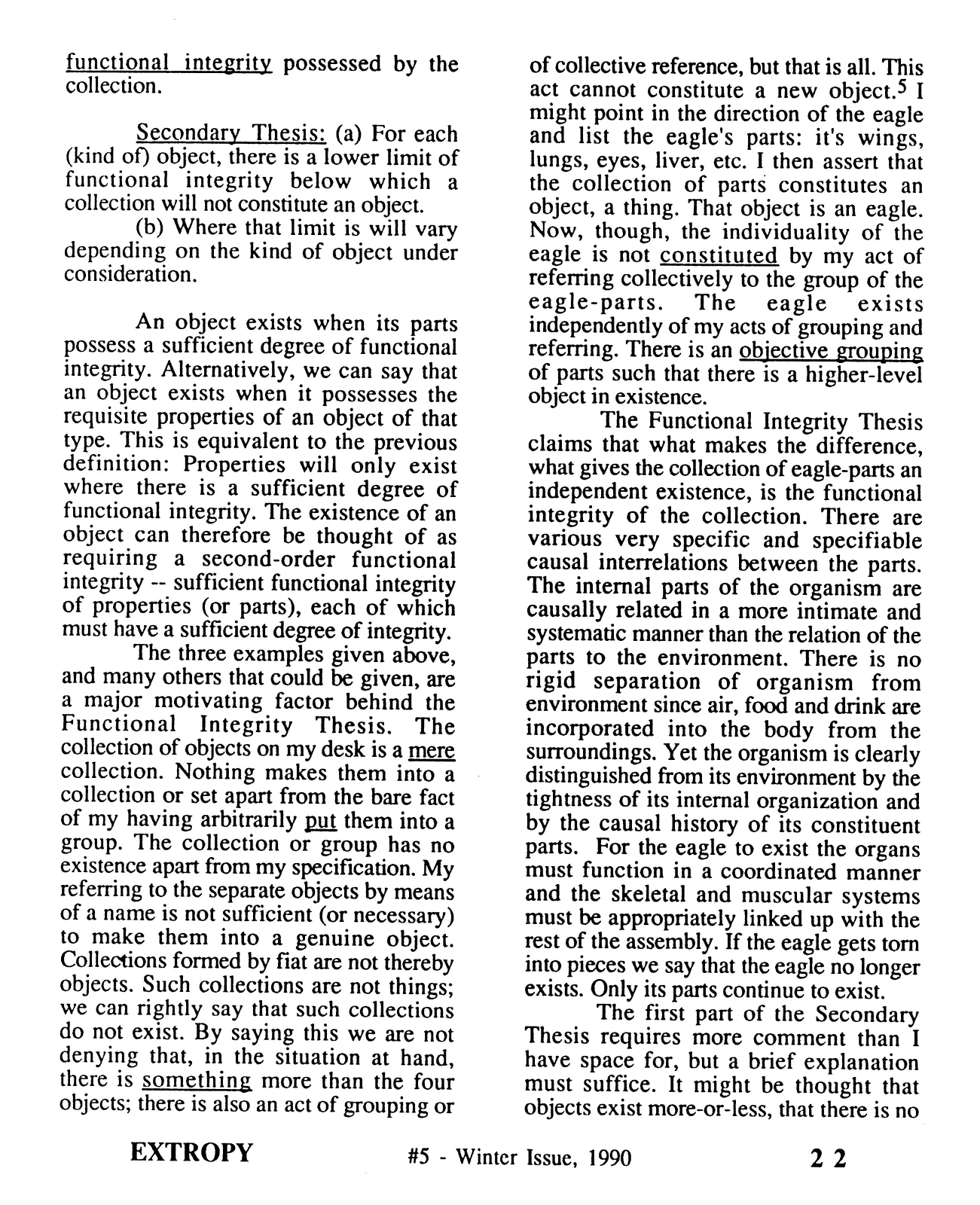 Extropy #5, page 22 (original scan)
