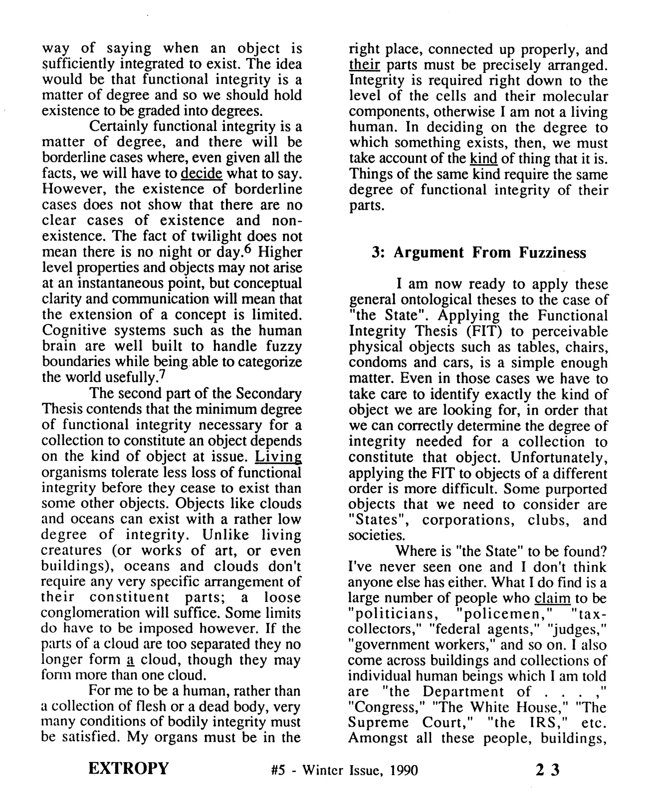 Extropy #5, page 23 (original scan)