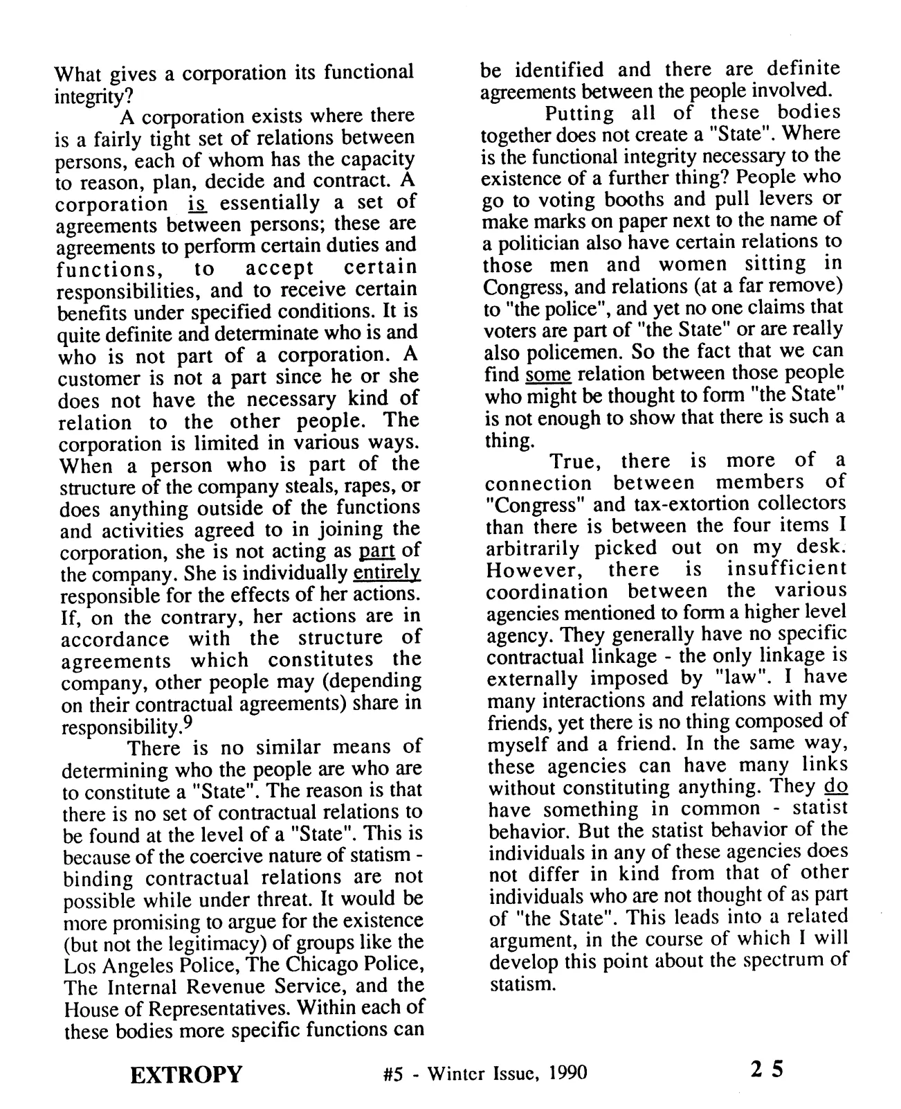 Extropy #5, page 25 (original scan)