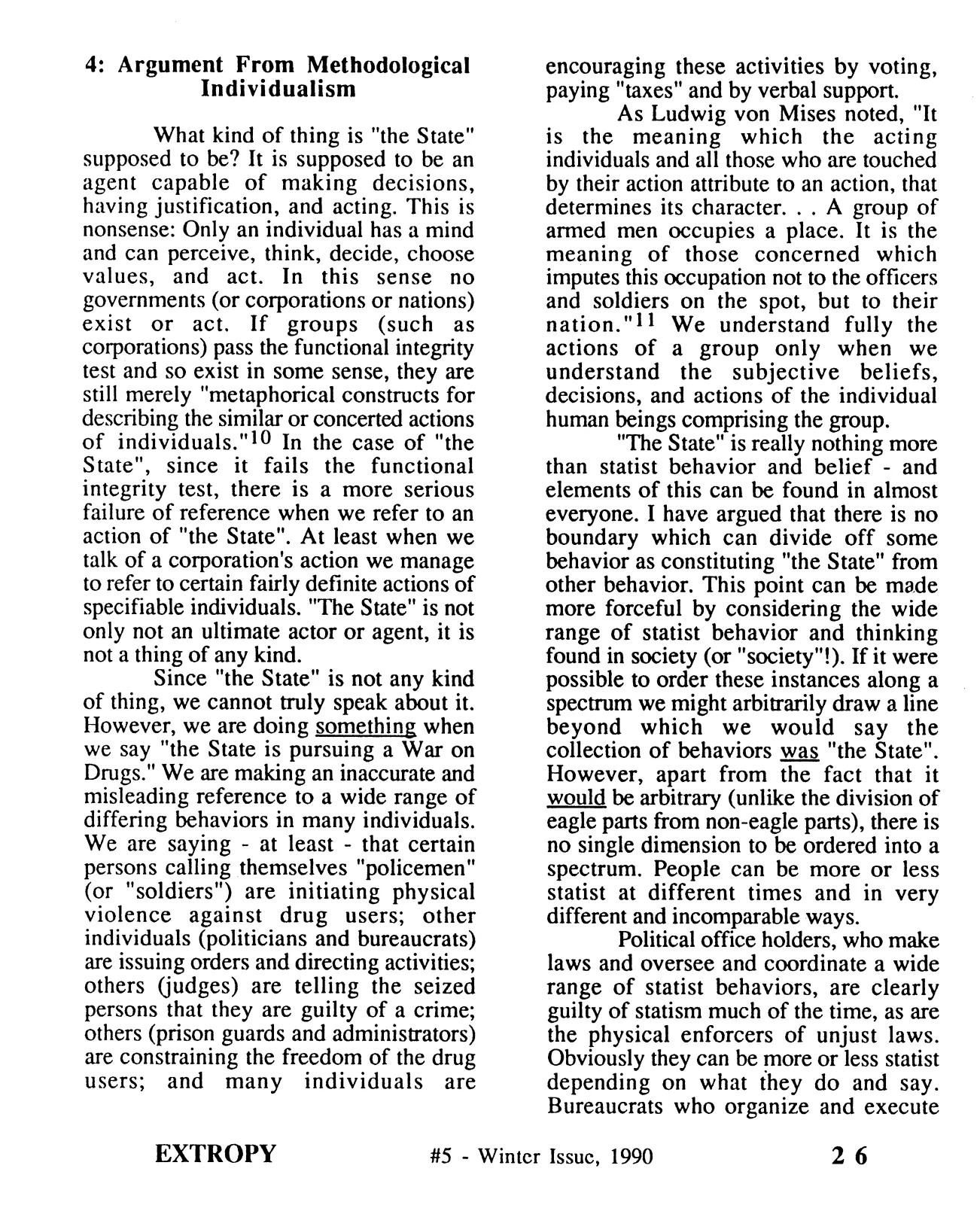 Extropy #5, page 26 (original scan)