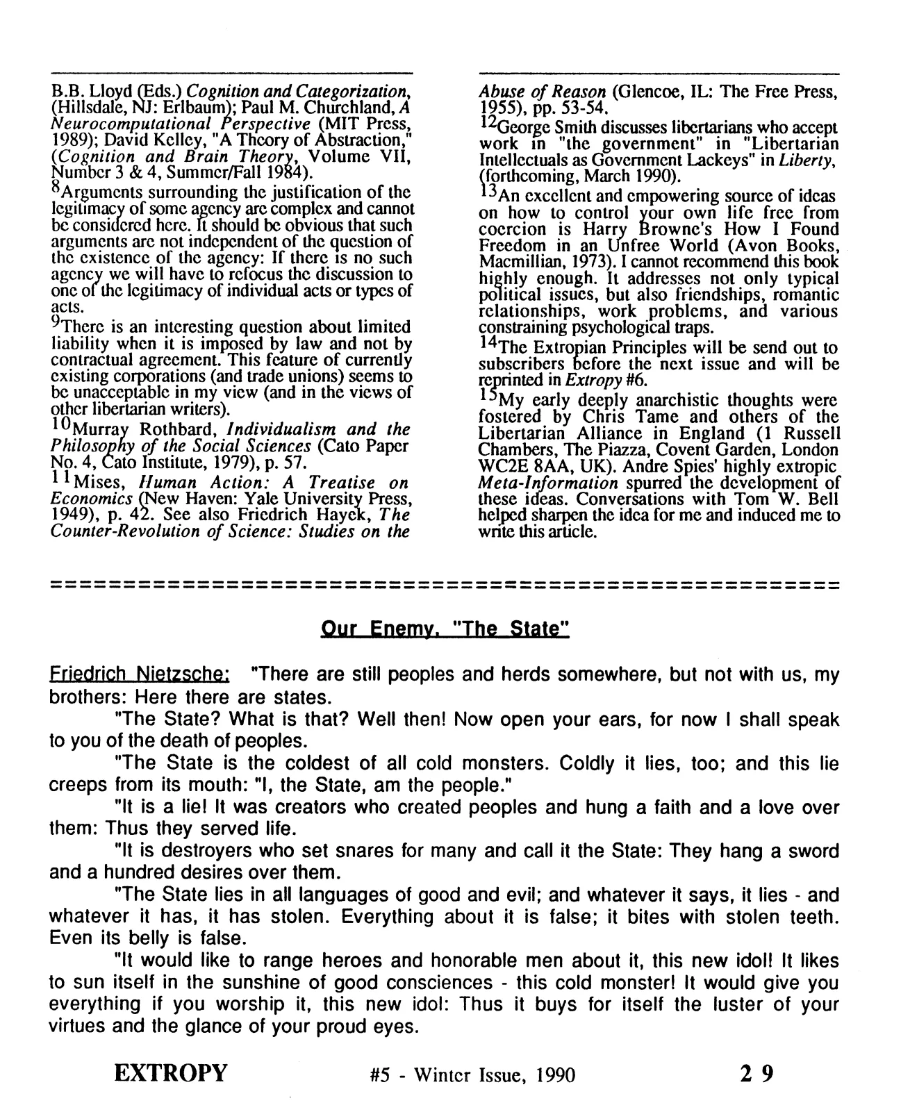 Extropy #5, page 29 (original scan)