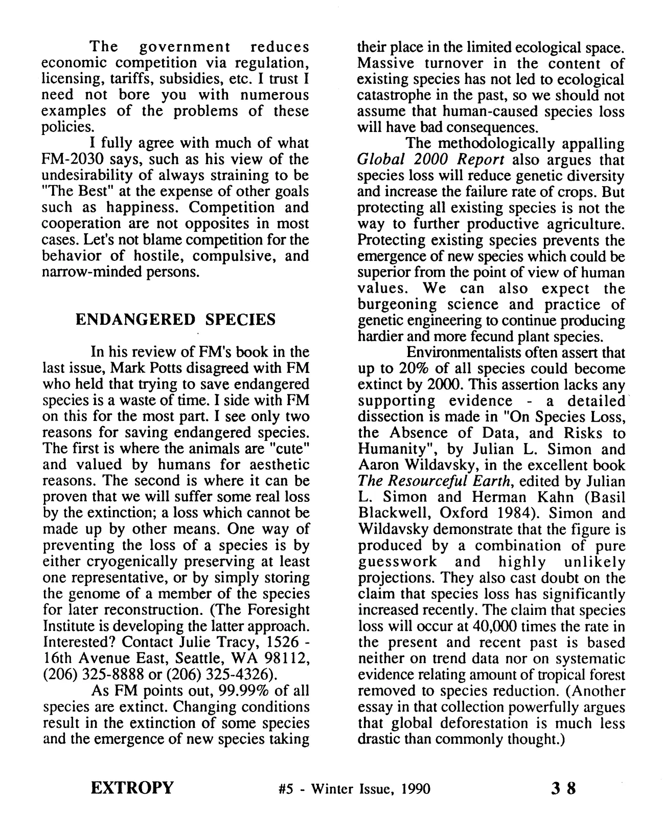 Extropy #5, page 38 (original scan)