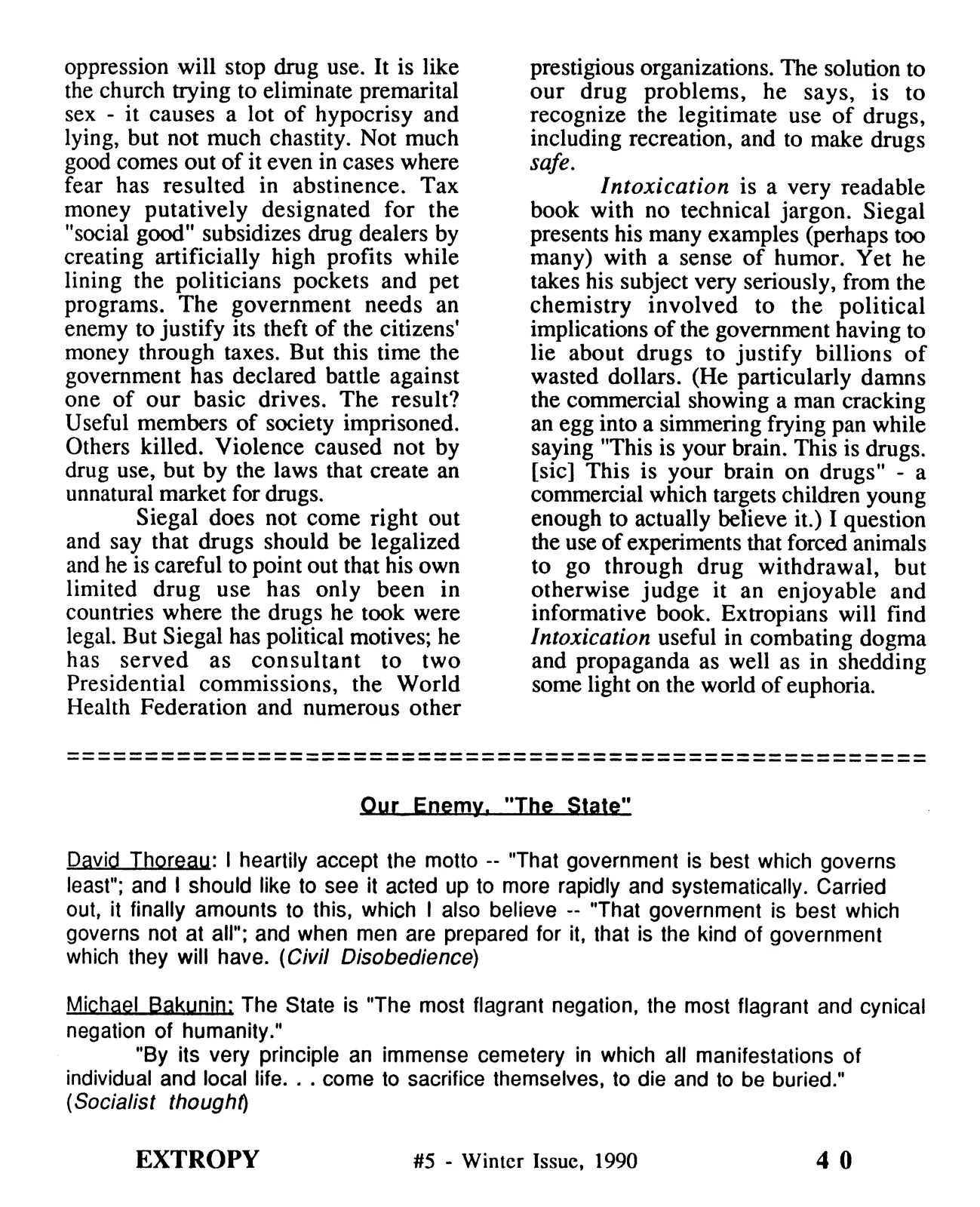 Extropy #5, page 40 (original scan)
