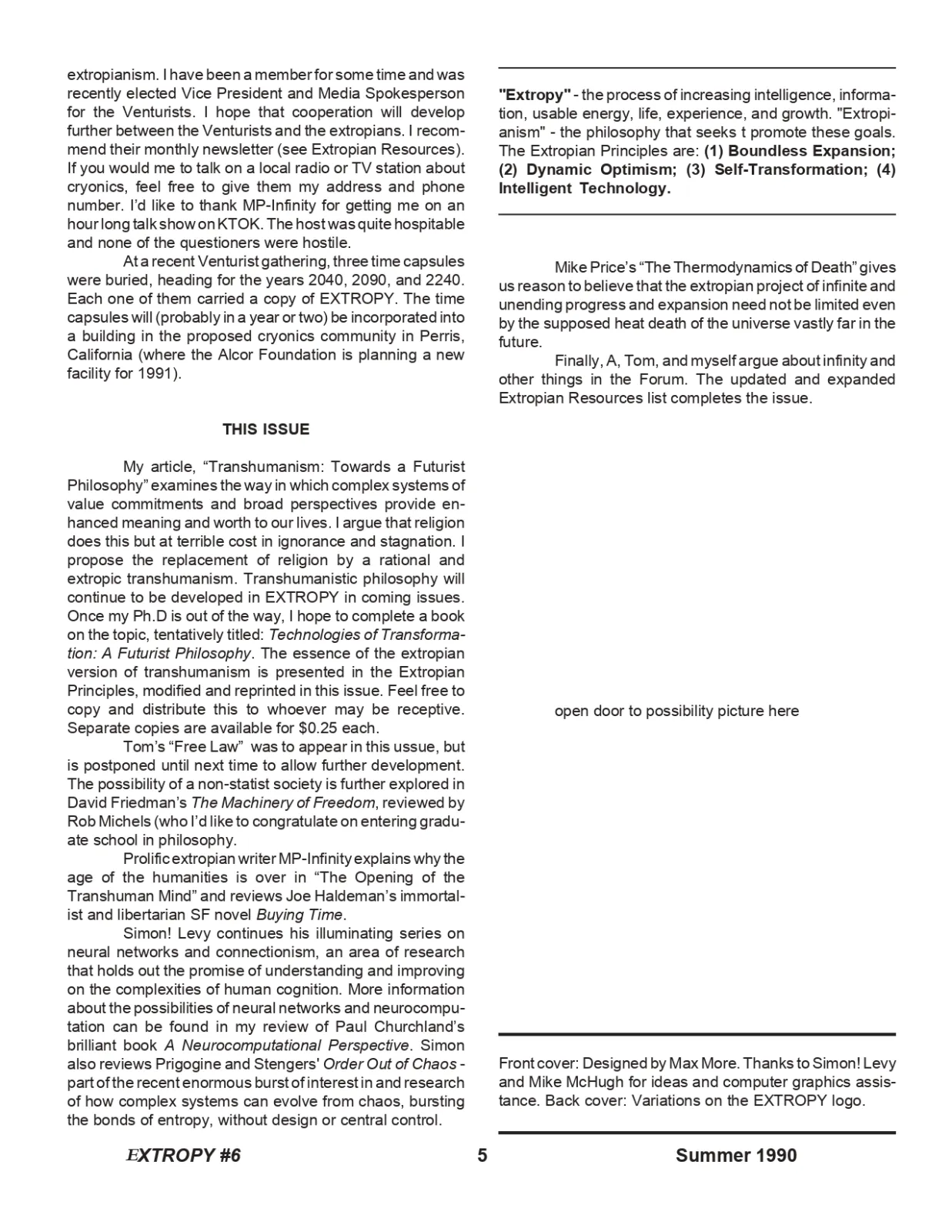 Extropy #6, page 5 (original scan)