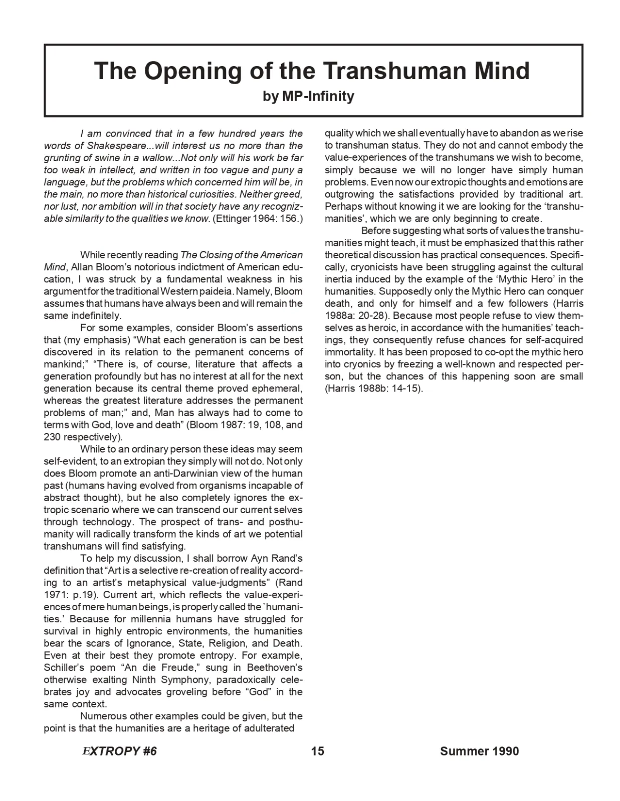 Extropy #6, page 15 (original scan)