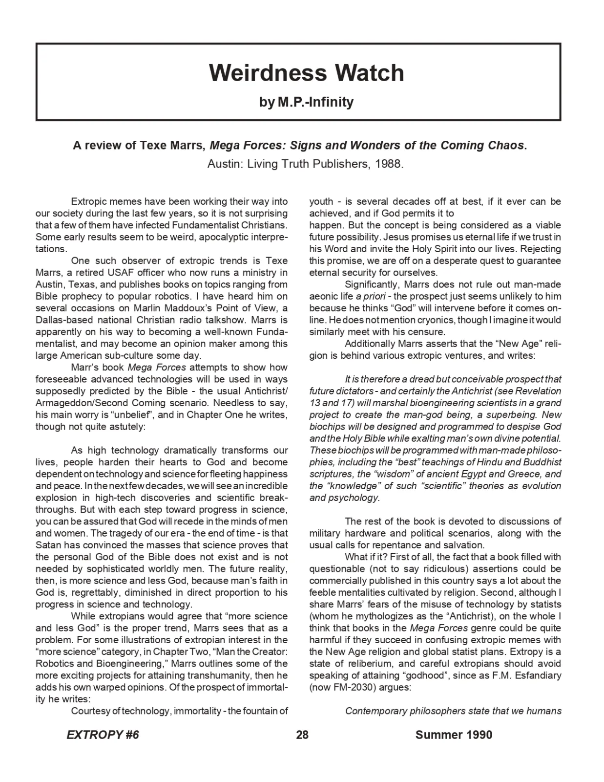 Extropy #6, page 28 (original scan)