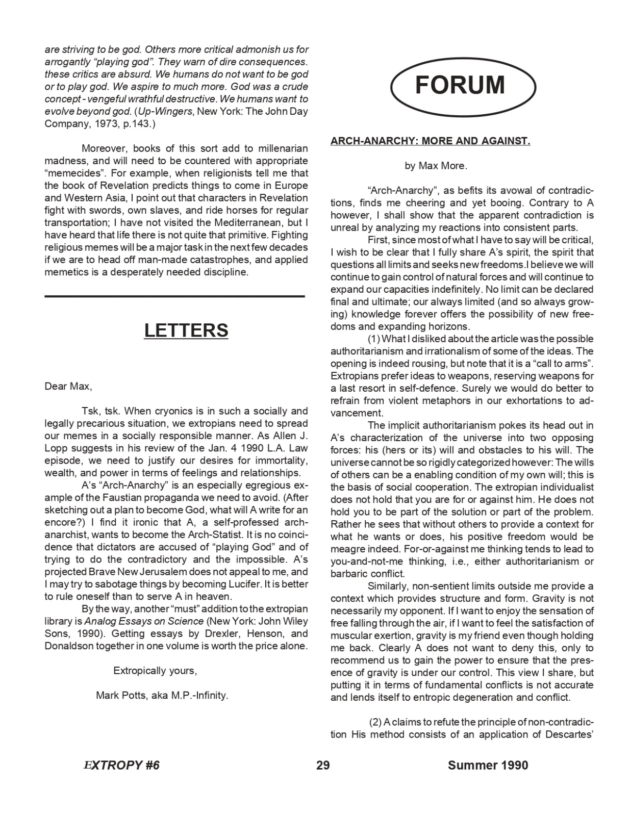 Extropy #6, page 29 (original scan)