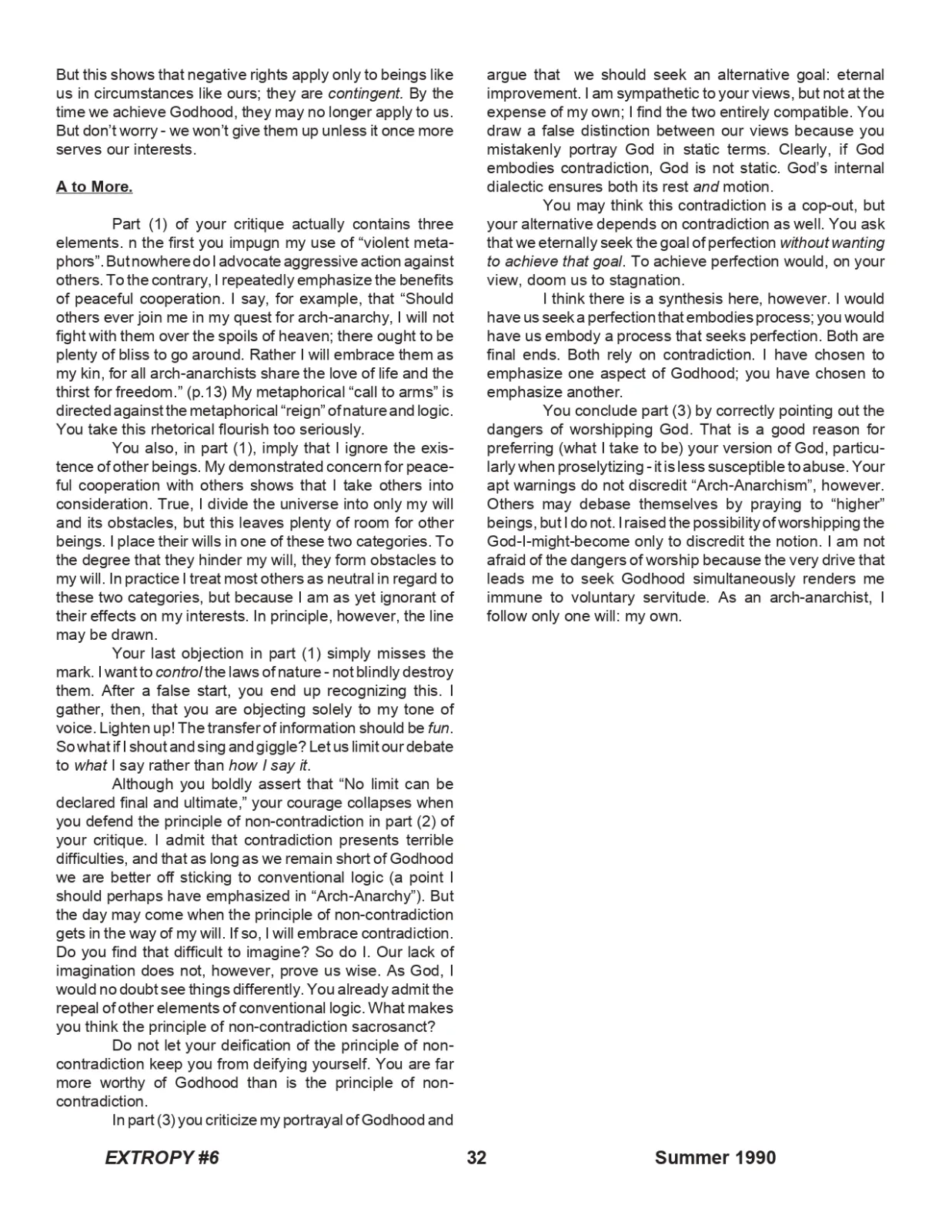 Extropy #6, page 32 (original scan)