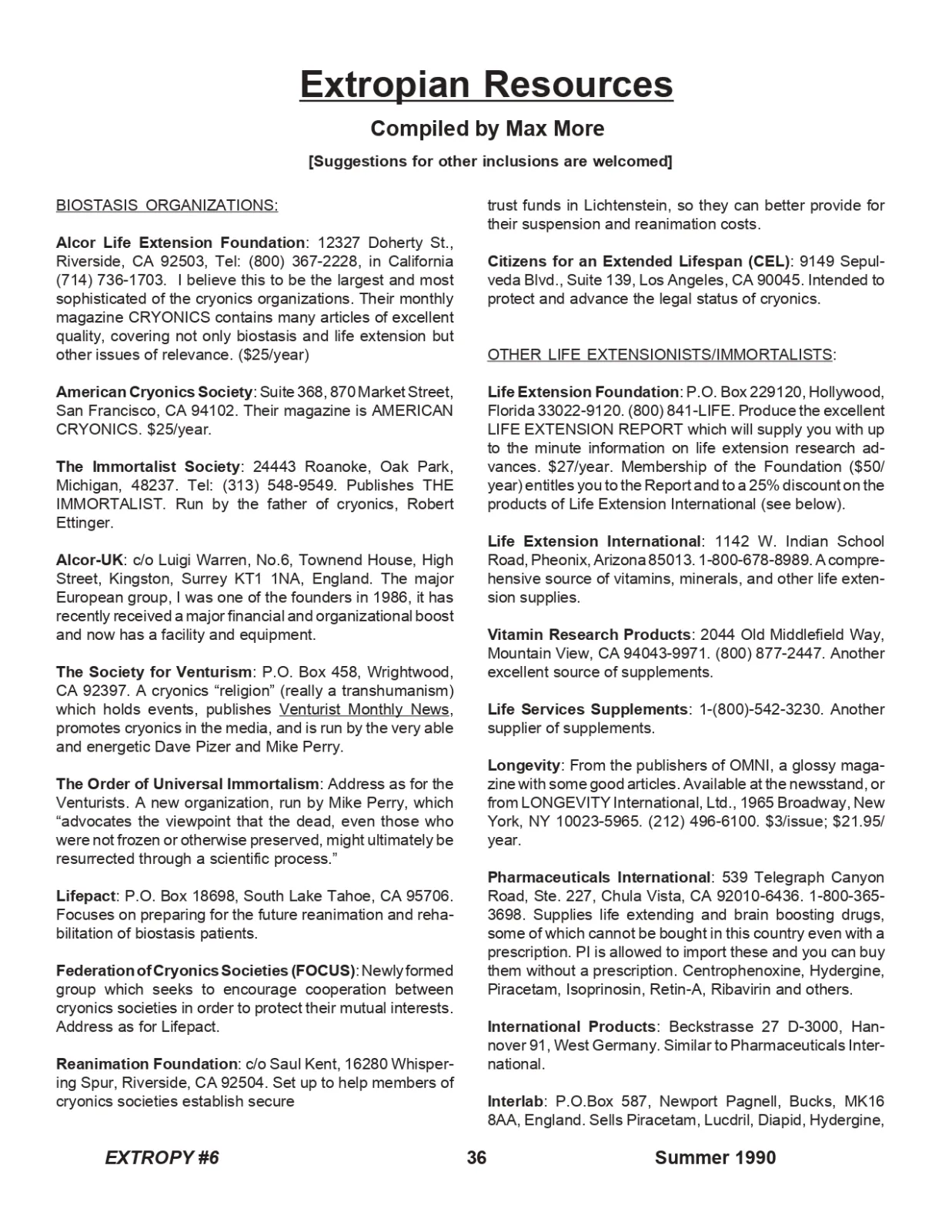Extropy #6, page 36 (original scan)