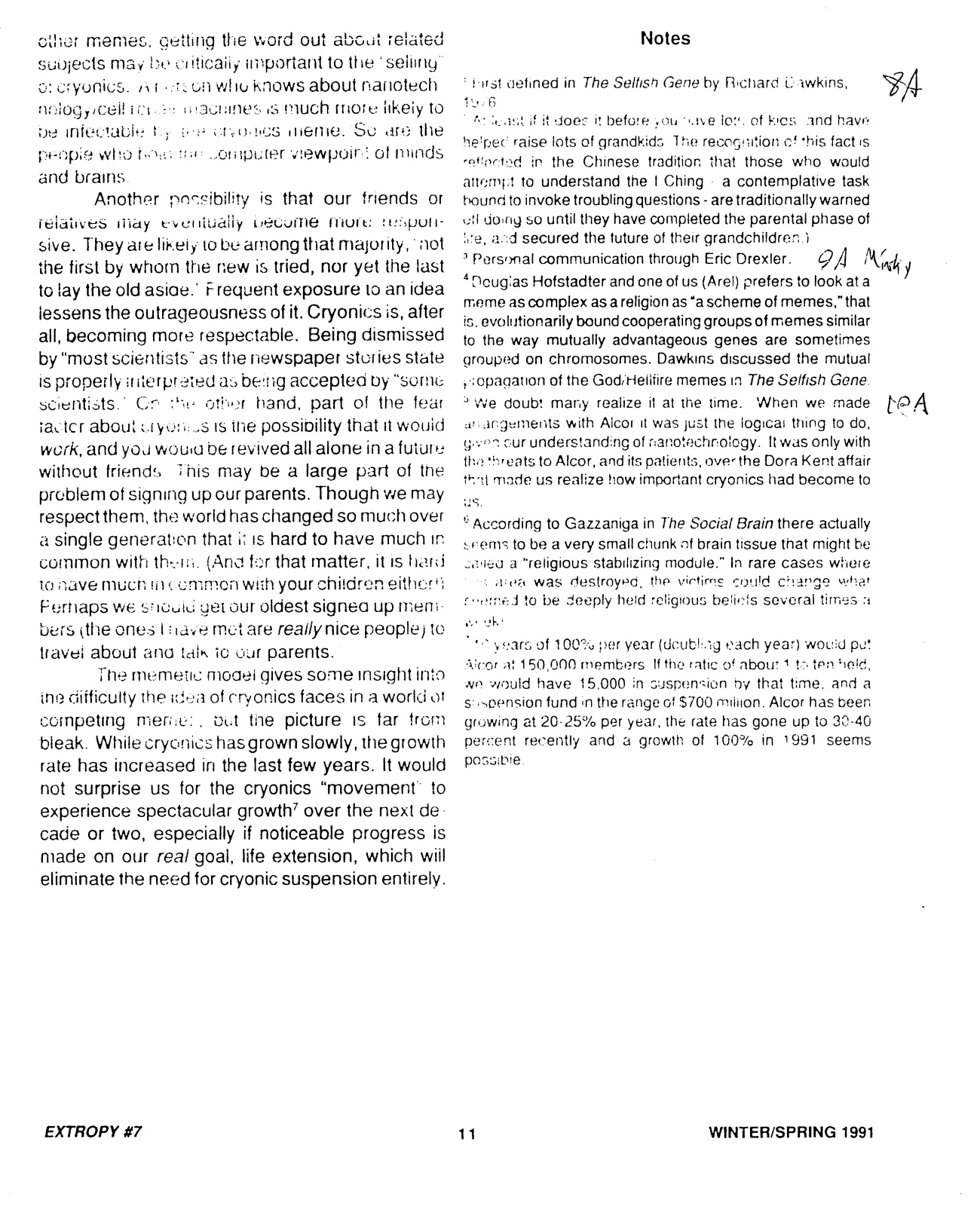 Extropy #7, page 11 (original scan)