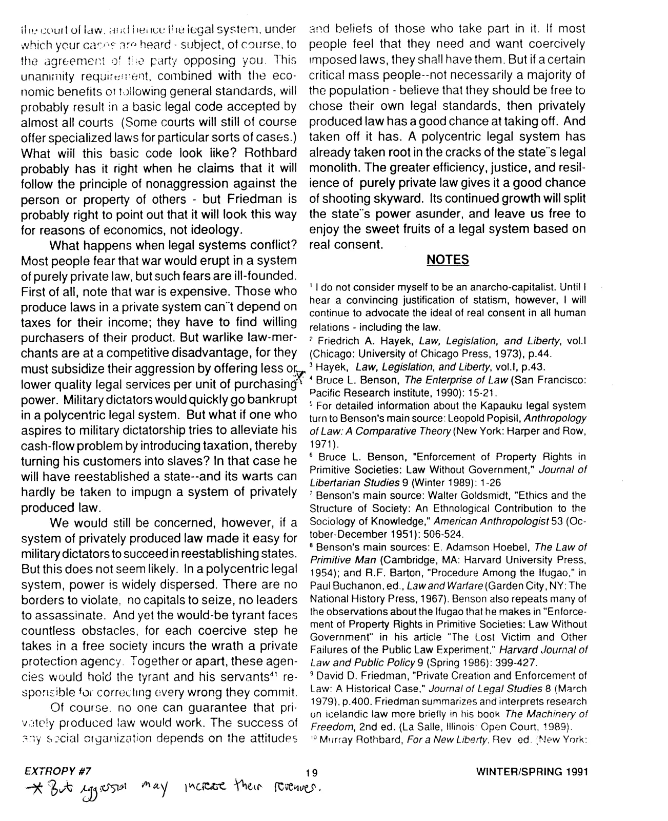Extropy #7, page 19 (original scan)