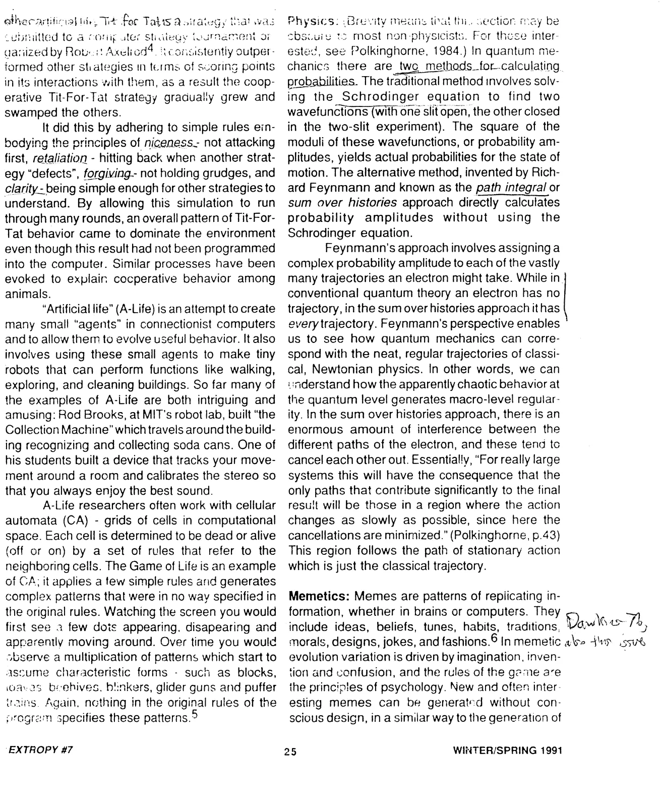 Extropy #7, page 25 (original scan)