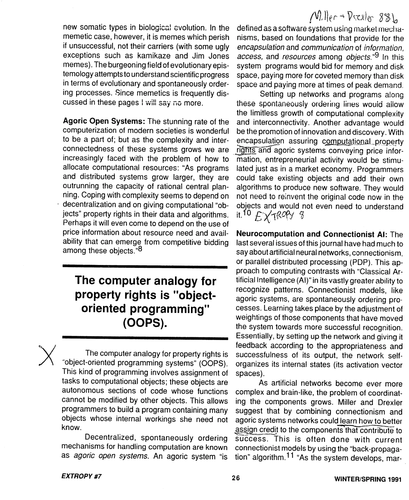Extropy #7, page 26 (original scan)