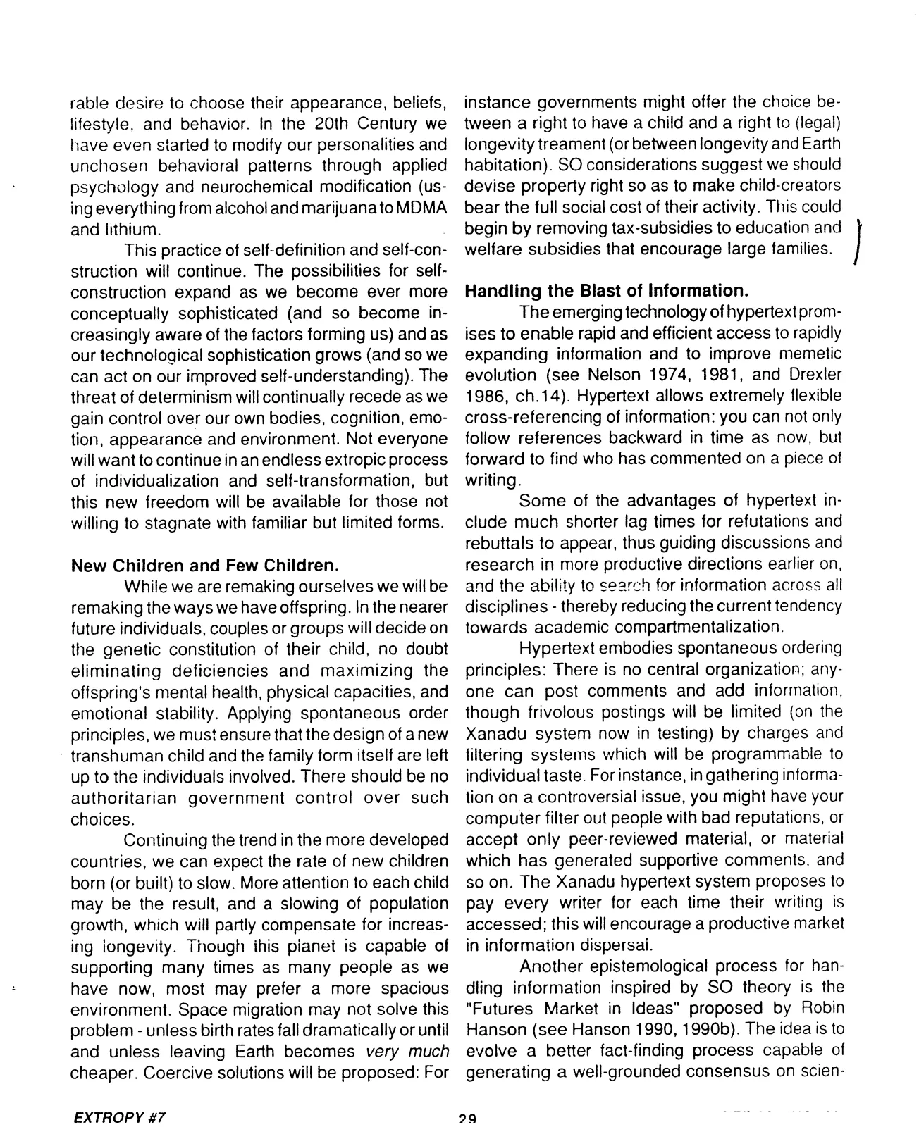 Extropy #7, page 29 (original scan)
