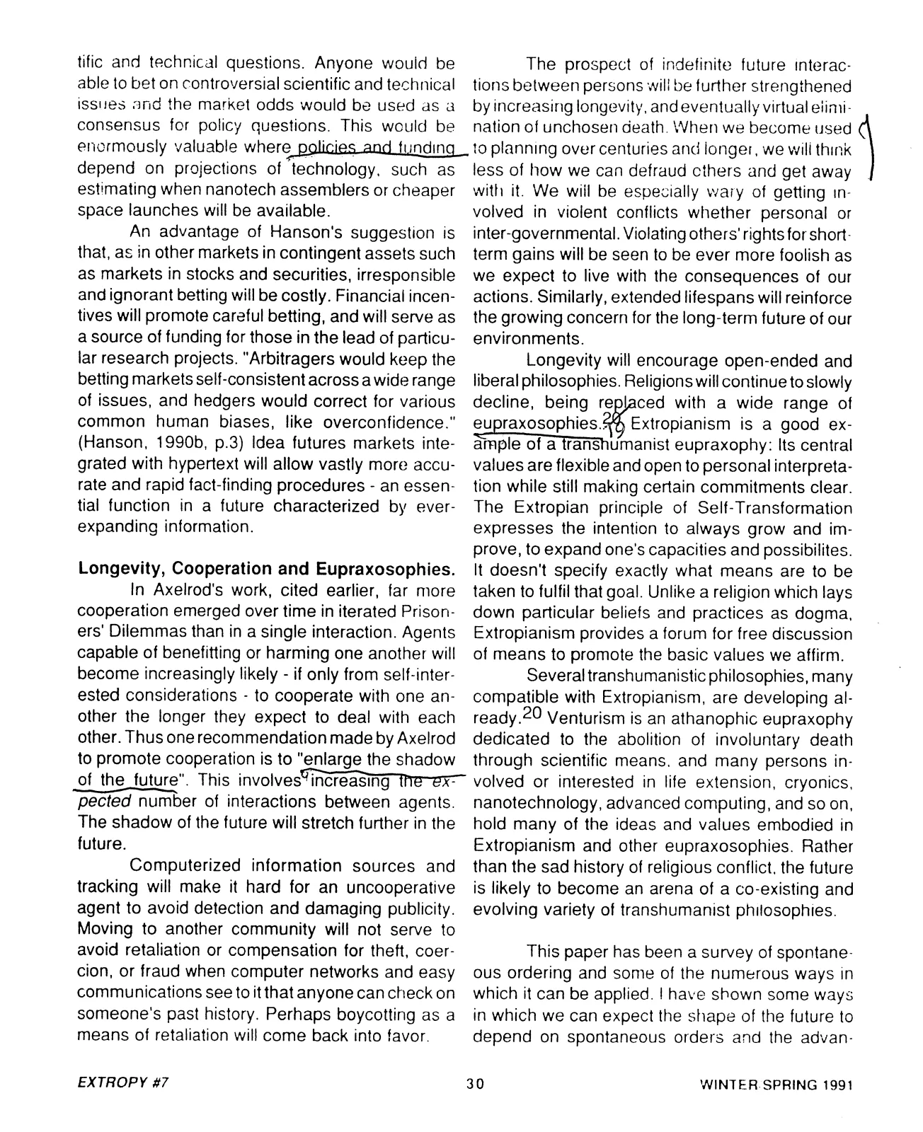 Extropy #7, page 30 (original scan)