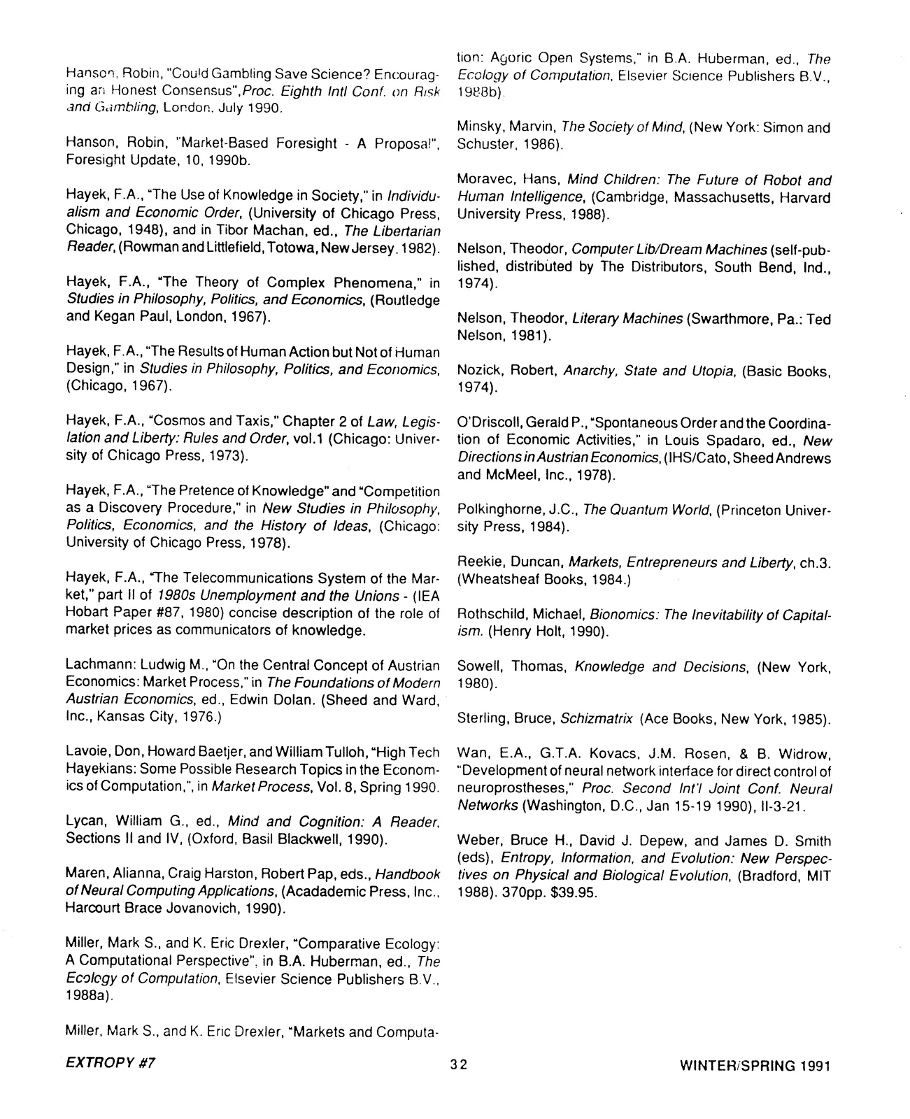 Extropy #7, page 32 (original scan)