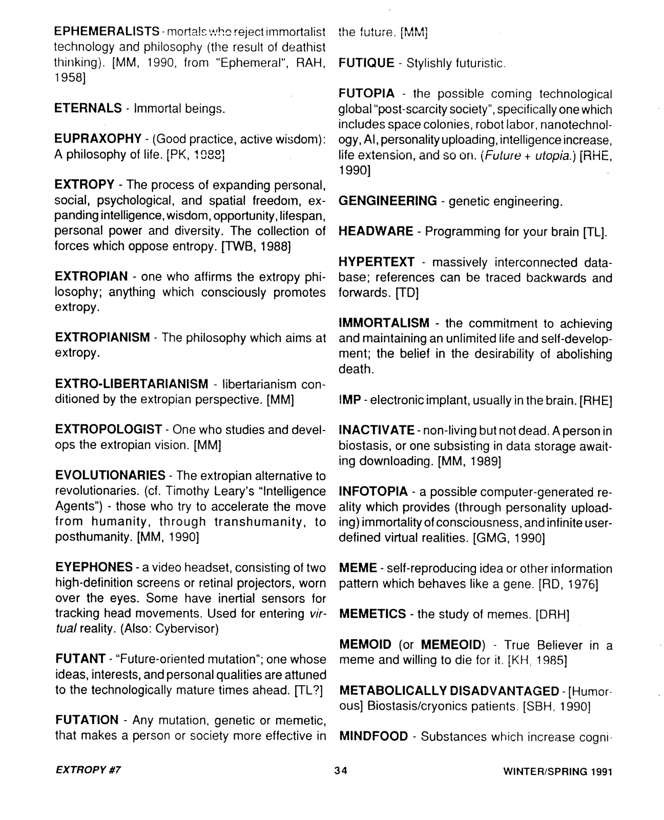 Extropy #7, page 34 (original scan)