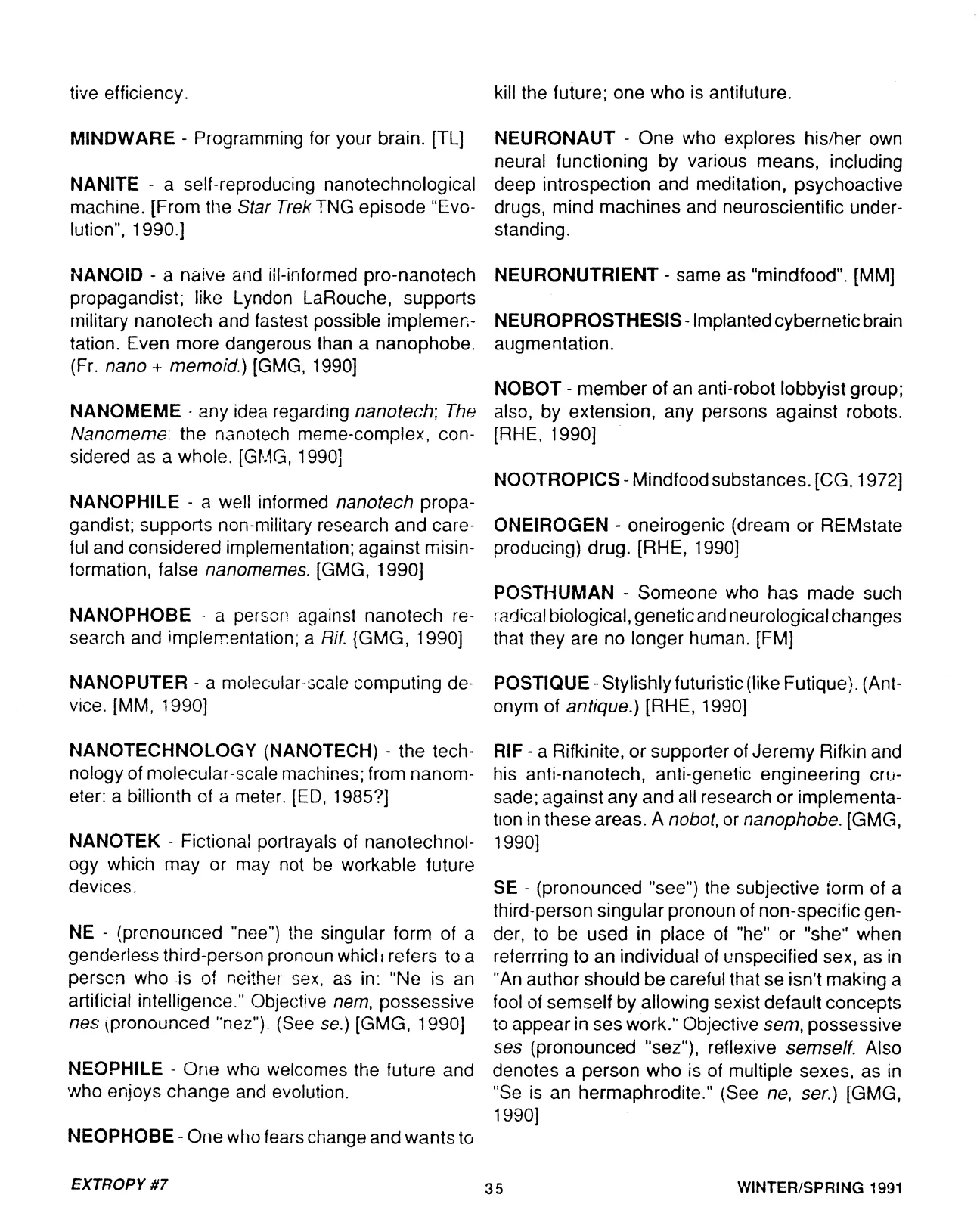 Extropy #7, page 35 (original scan)