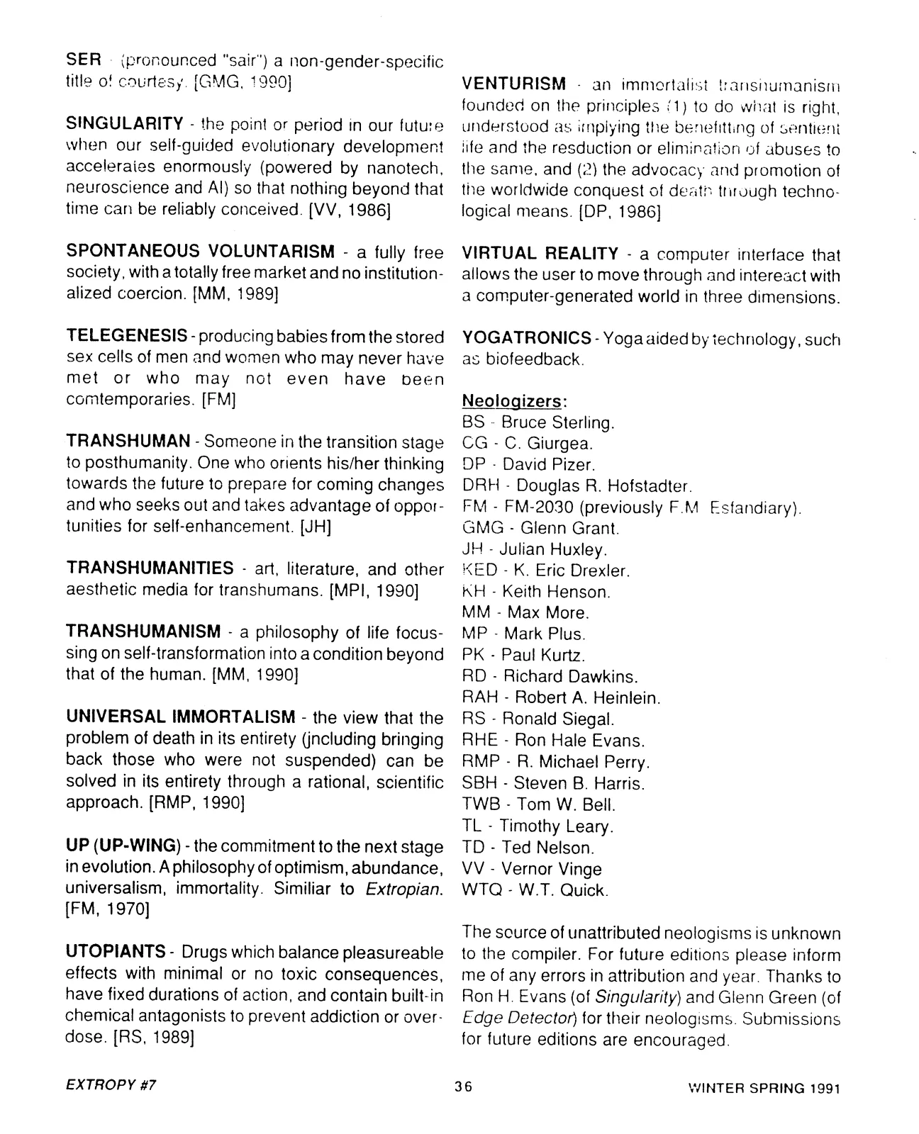 Extropy #7, page 36 (original scan)