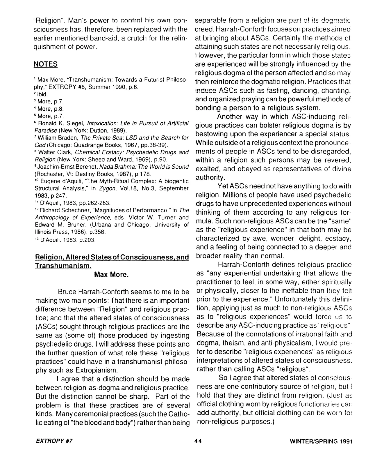 Extropy #7, page 44 (original scan)