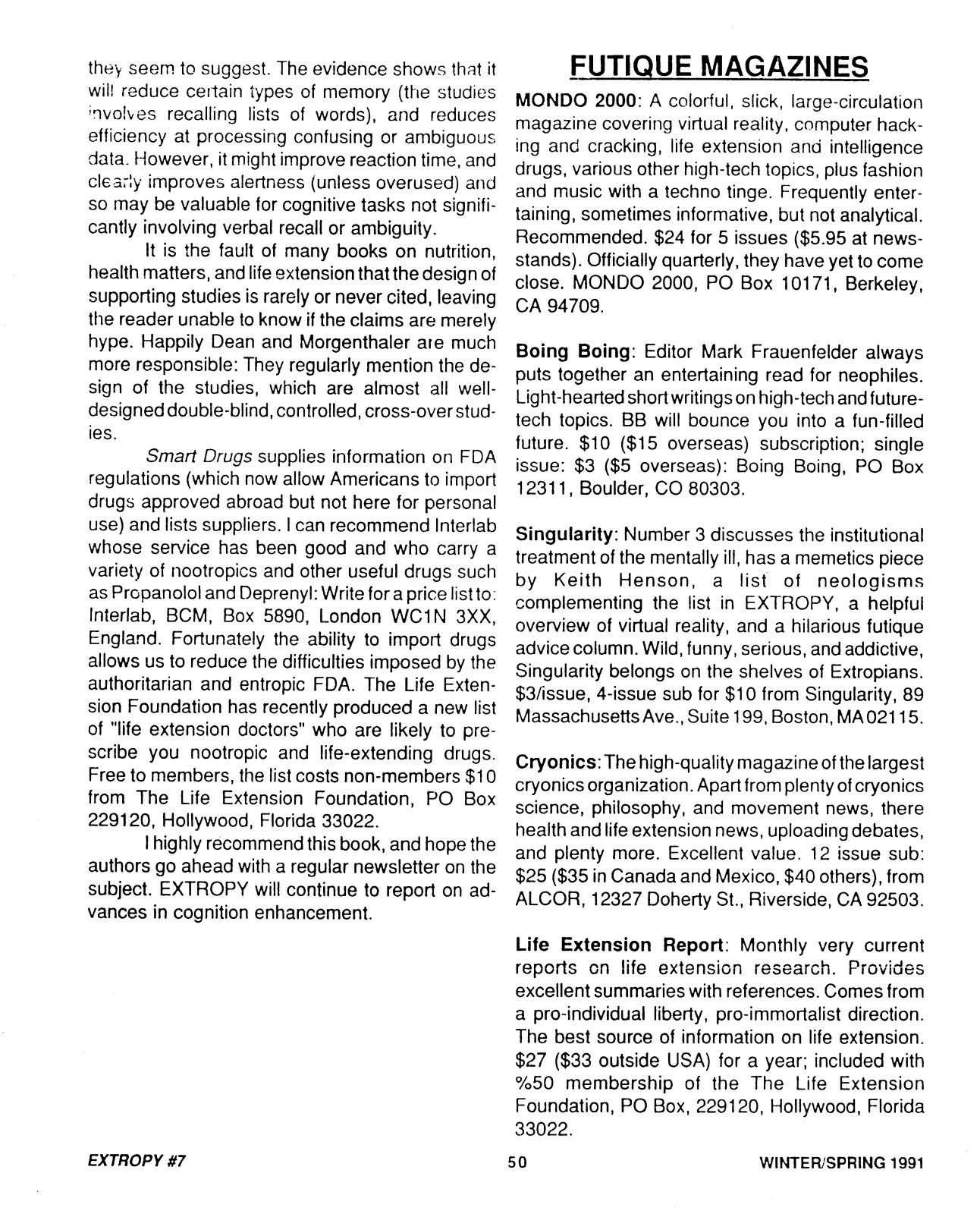 Extropy #7, page 50 (original scan)